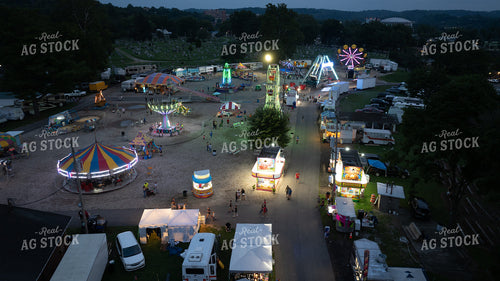 Aerial of County Fairgrounds at Night 295174