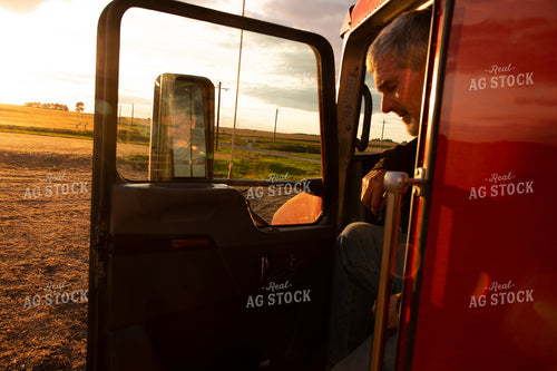 Reflection of Farmer in Semi Mirror 25693