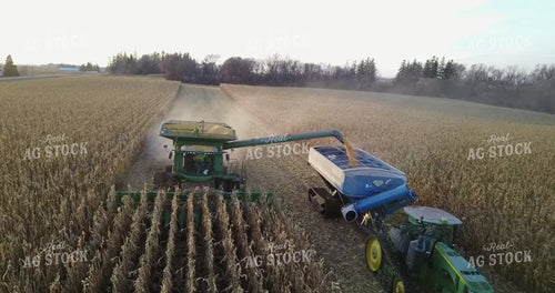 Aerial of Corn Harvest 250006