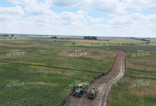 Aerial of Cutting Corn Silage 141734