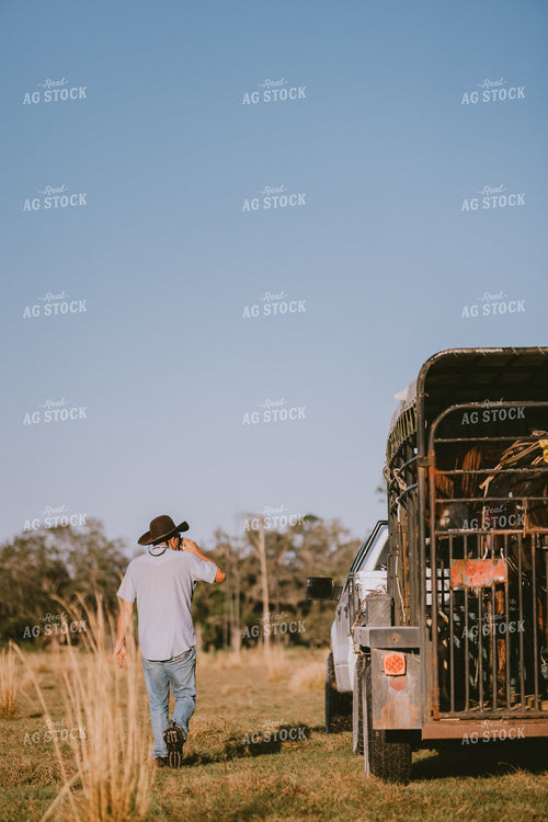 Rancher and Horse Trailer 7296