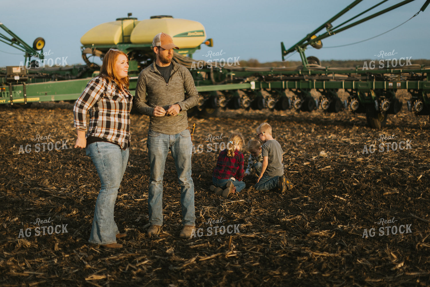 Farm Family in Field by Planter 8230