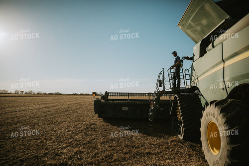 Farmer Exiting Combine 7115