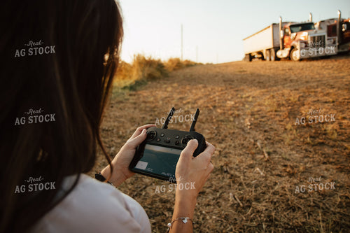 Female Farmer Flying Drone 268083