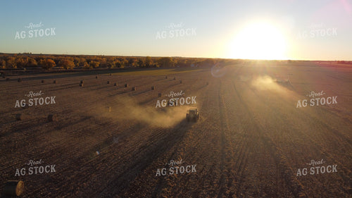 Aerial of Baling Corn Stalks 223006