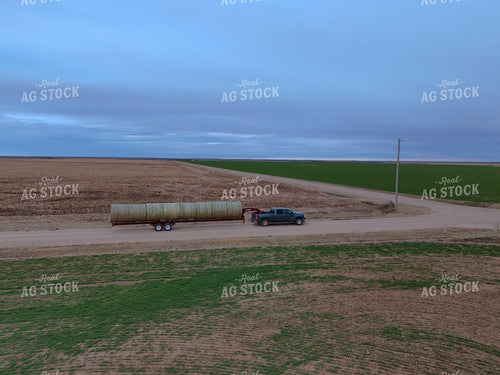 Moving Round Bales on Trailer 239413