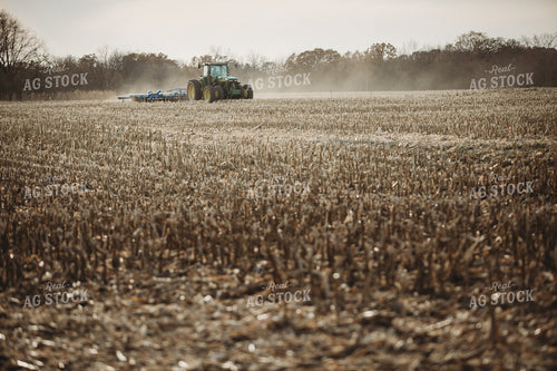 Tractor Disking Corn Field 3613
