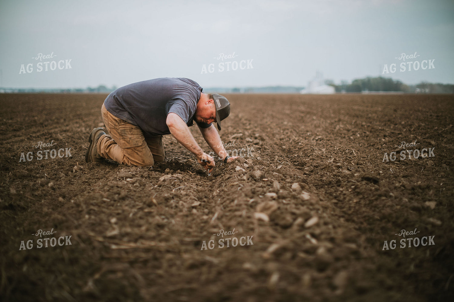 Farmer Checking Seed Depth 5682