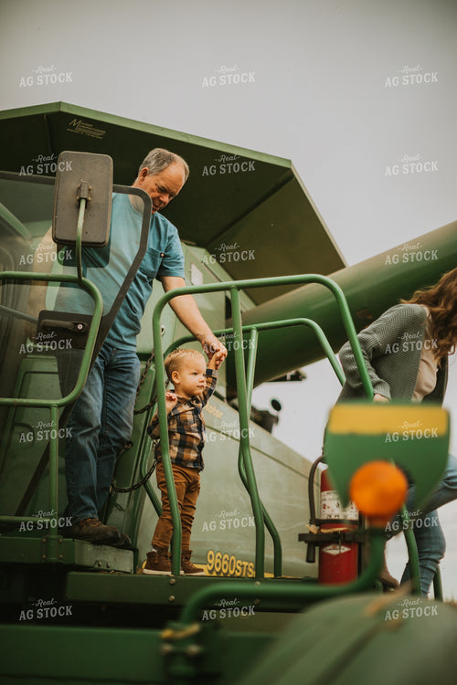 Farm Family Exiting Combine 6650