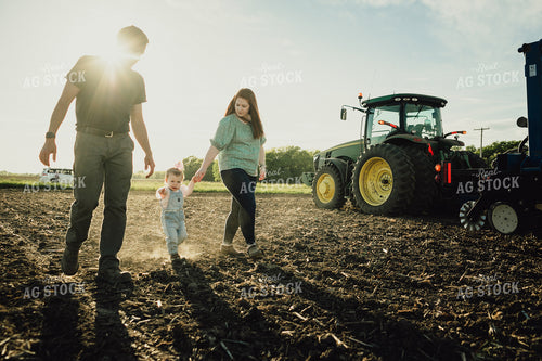 Farm Family in Field with Planter 4239