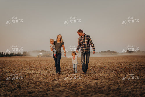 Farm Family Walking in Field 9275