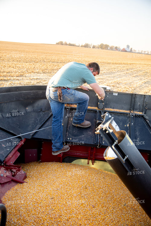 Farmer Fixing Combine 286038