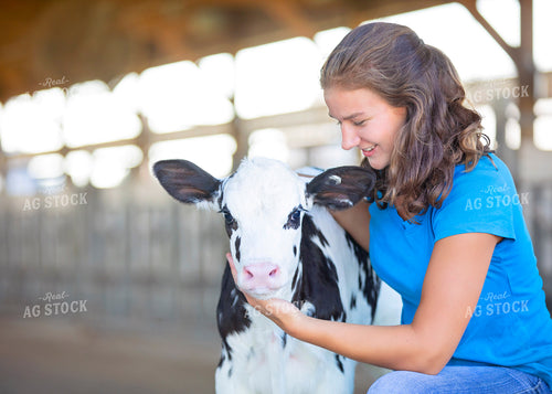 Holstein Calf and Farmer 55127