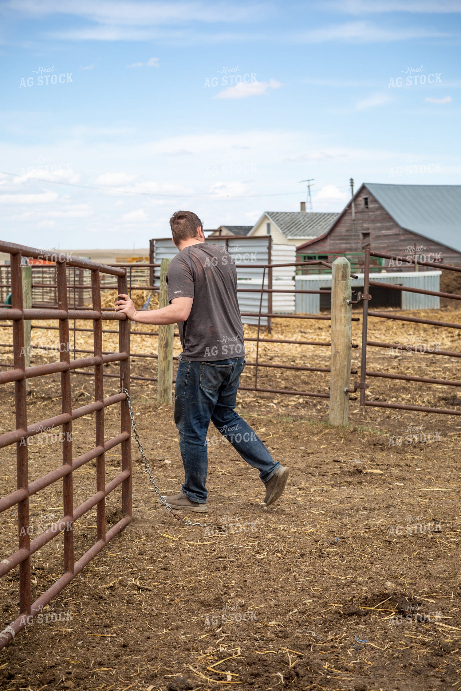 Farmer Opening Gate 155414