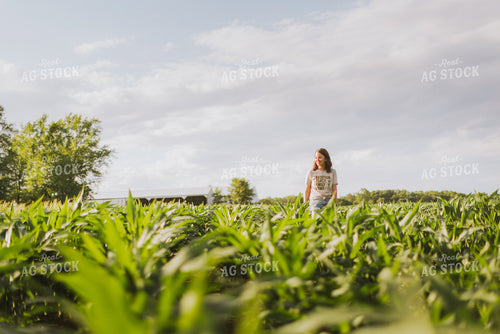 Female Farmer Checking Corn 8749