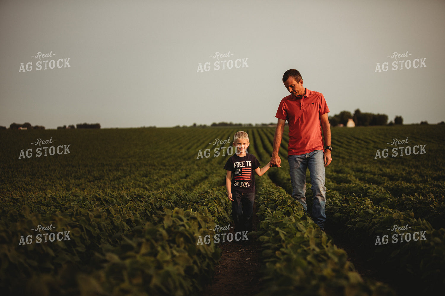 Farm Family in Soybean Field 4601
