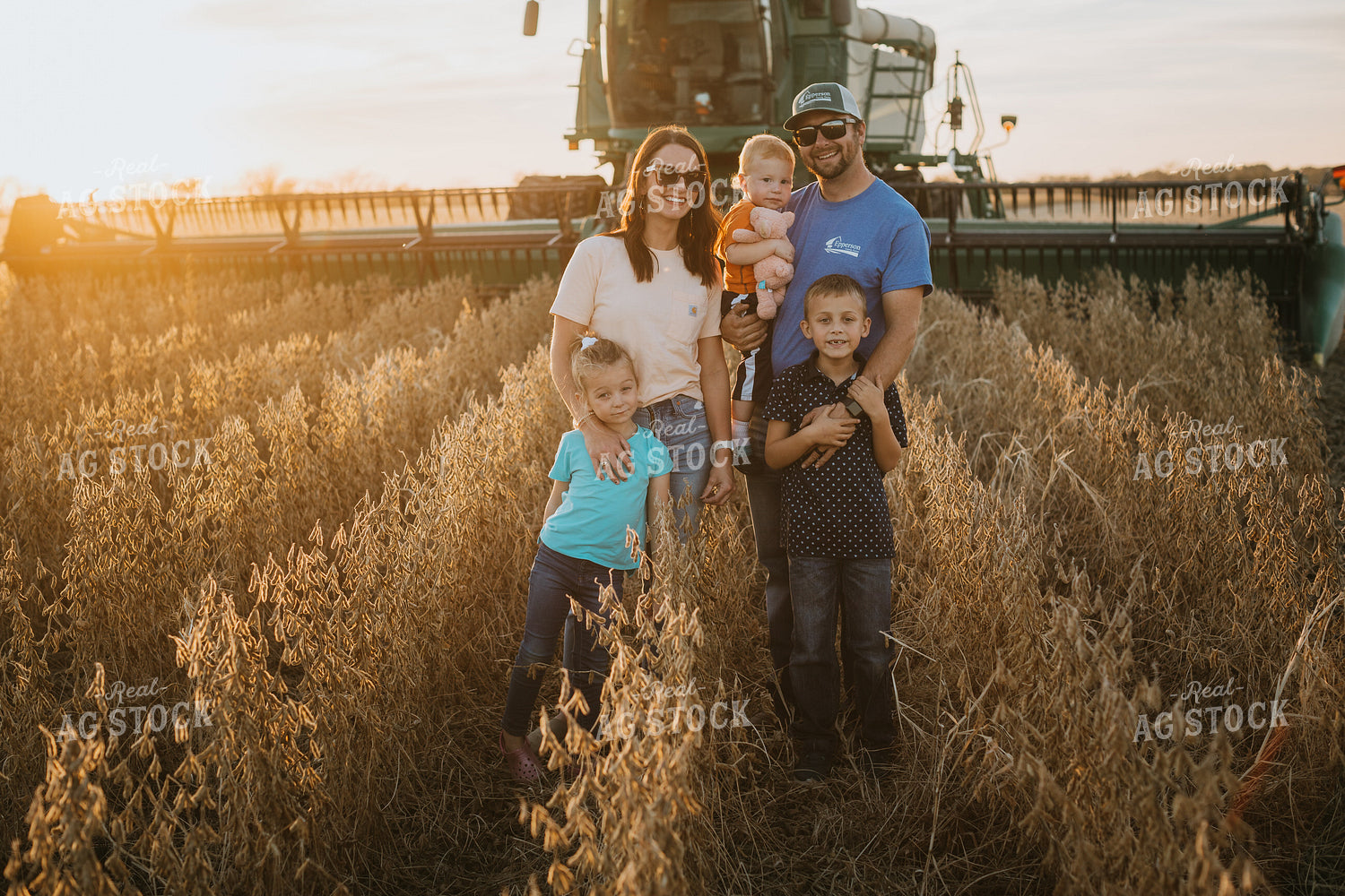 Posed Farm Family in Soybean Field 6974