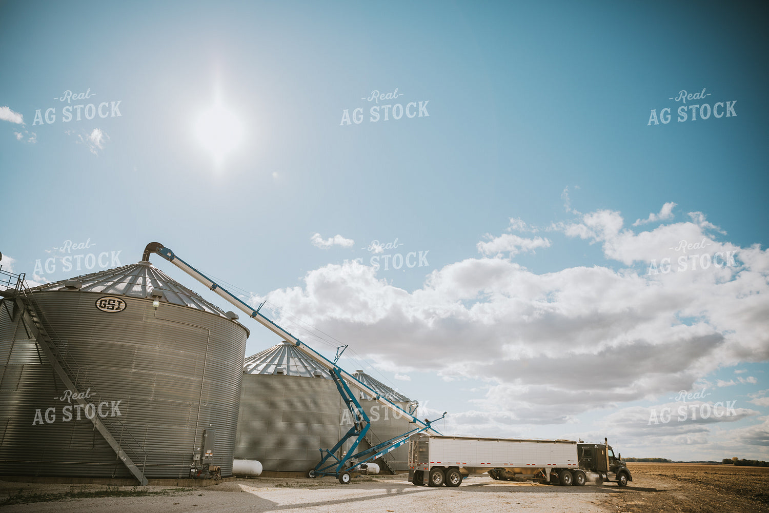Semi Unloading Grain into Bin 6853
