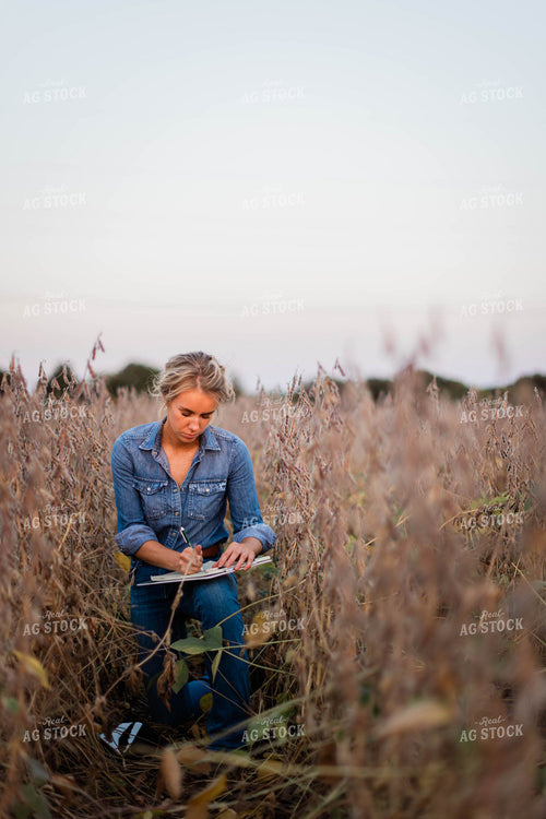 Female Agronomist Checking Beans 8358
