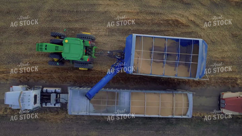 Overhead of Unloading Wheat into Semi Trailer 199029