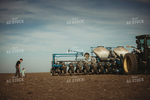 Farmer with Daughter and Planter 4205