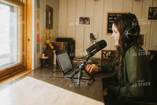 Rural Woman Recording Podcast 8484