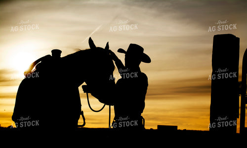 Rancher and Horse Silhouette 69019