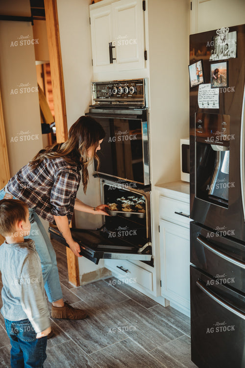 Farm Mom and Son Cooking Dinner 6798