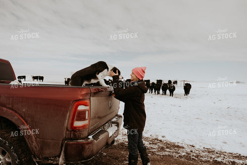 Female Rancher with Dog 61201