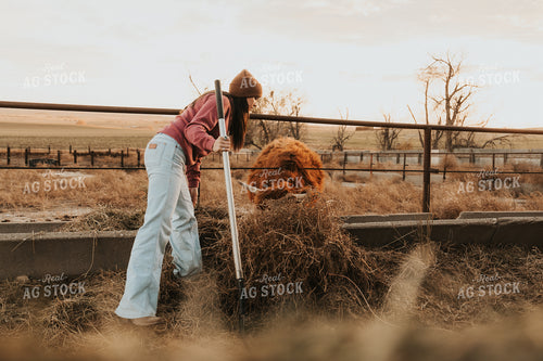 Female Rancher Doing Chores 61235