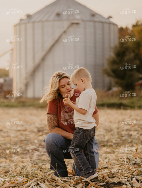 Farm Family Visit During Corn Harvest 185132