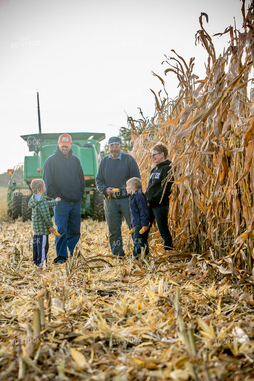 Farm Family Talking in Corn Field 250084