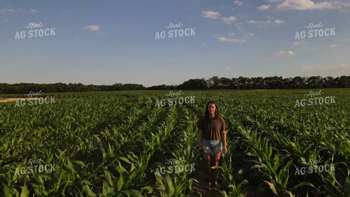 Female Farmer Checking Corn 9164