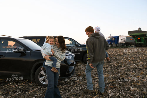 Farm Family Walking in Field 26316