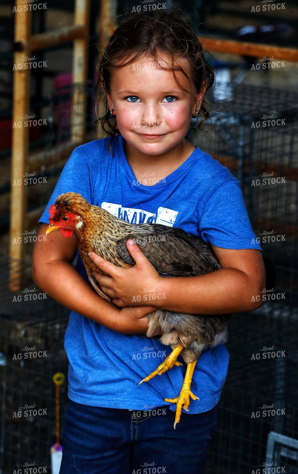 Farm Kid with Chicken 141704