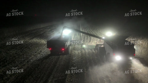 Aerial of Corn Harvest at Night 149086