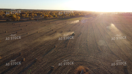Aerial of Baling Corn Stalks 223005