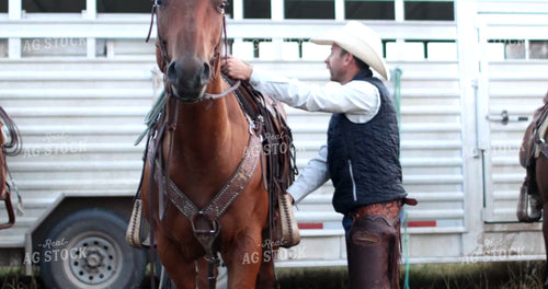 Rancher Saddling Horse 6523