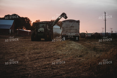 Grain Cart Unloading into Semi Truck 3486