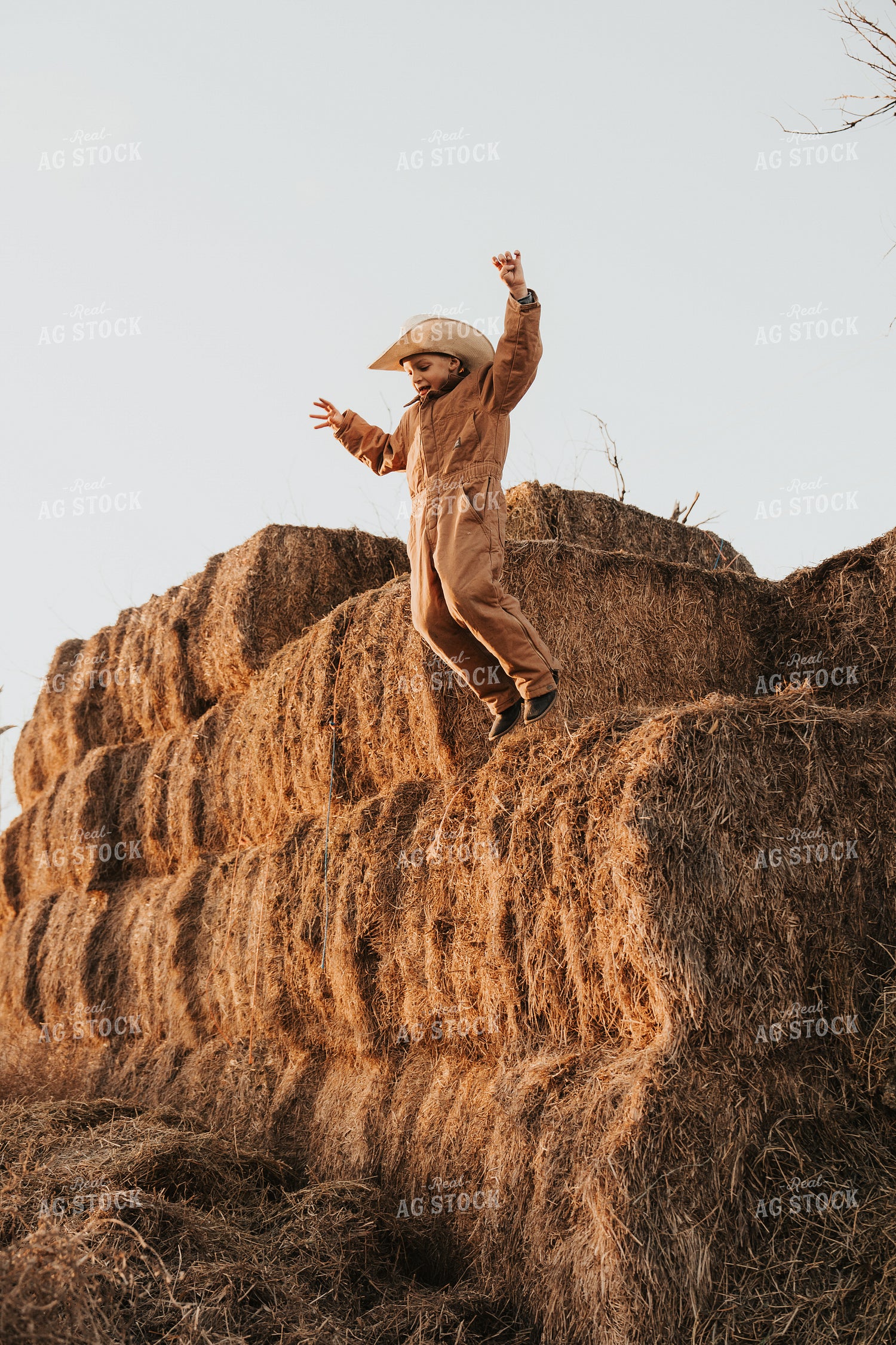 Ranch Kid Playing in Hay 61231