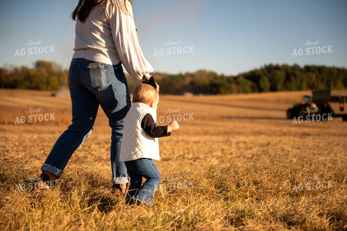 Farm Family Walking in Field 115424