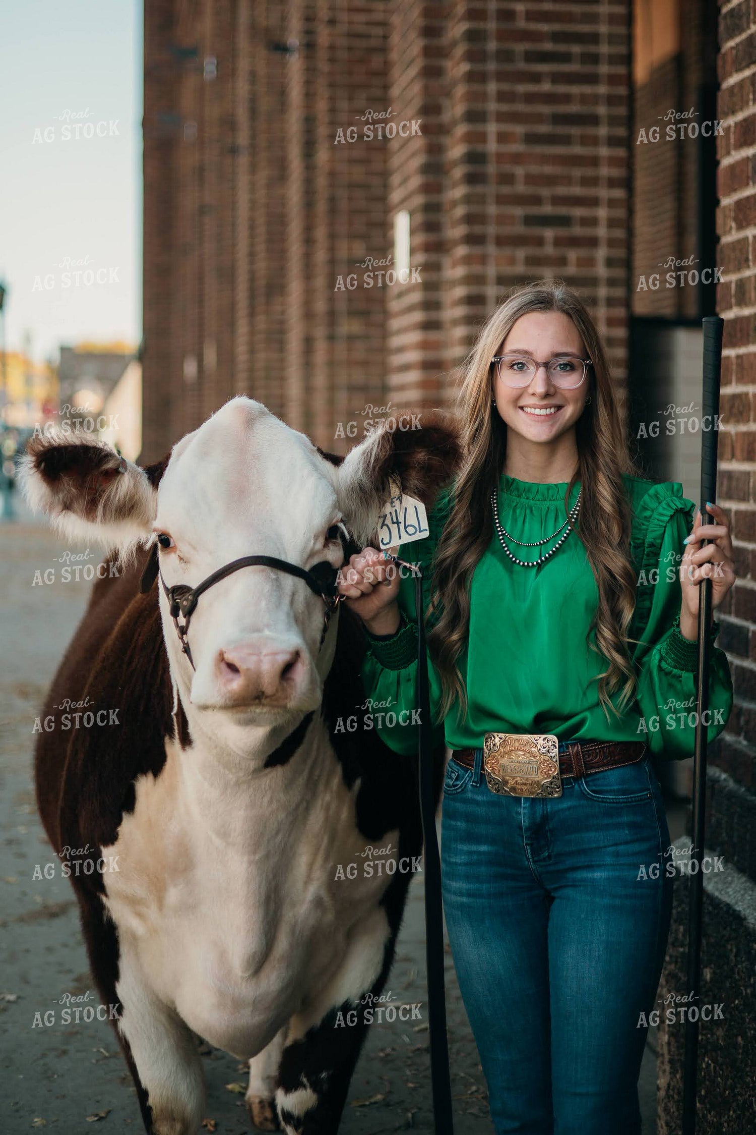 Girl with Show Cattle 194038