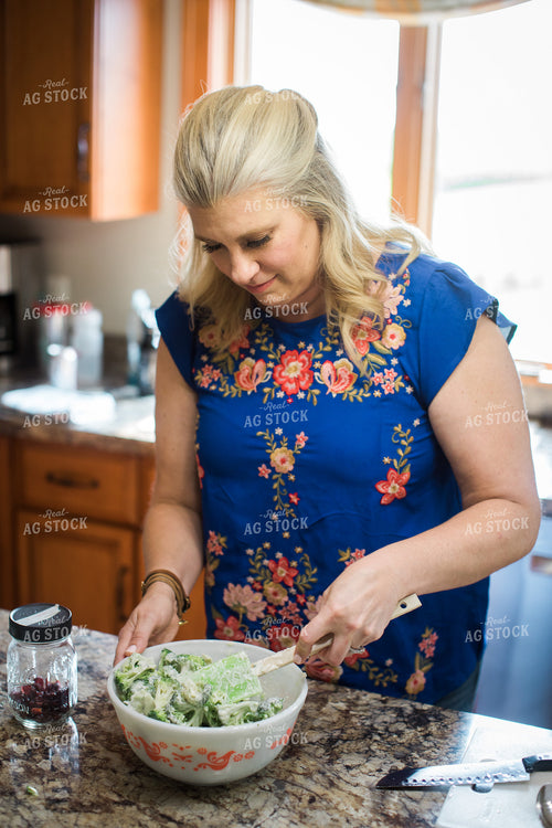 Farm Wife Prepping Meal in Kitchen 4403