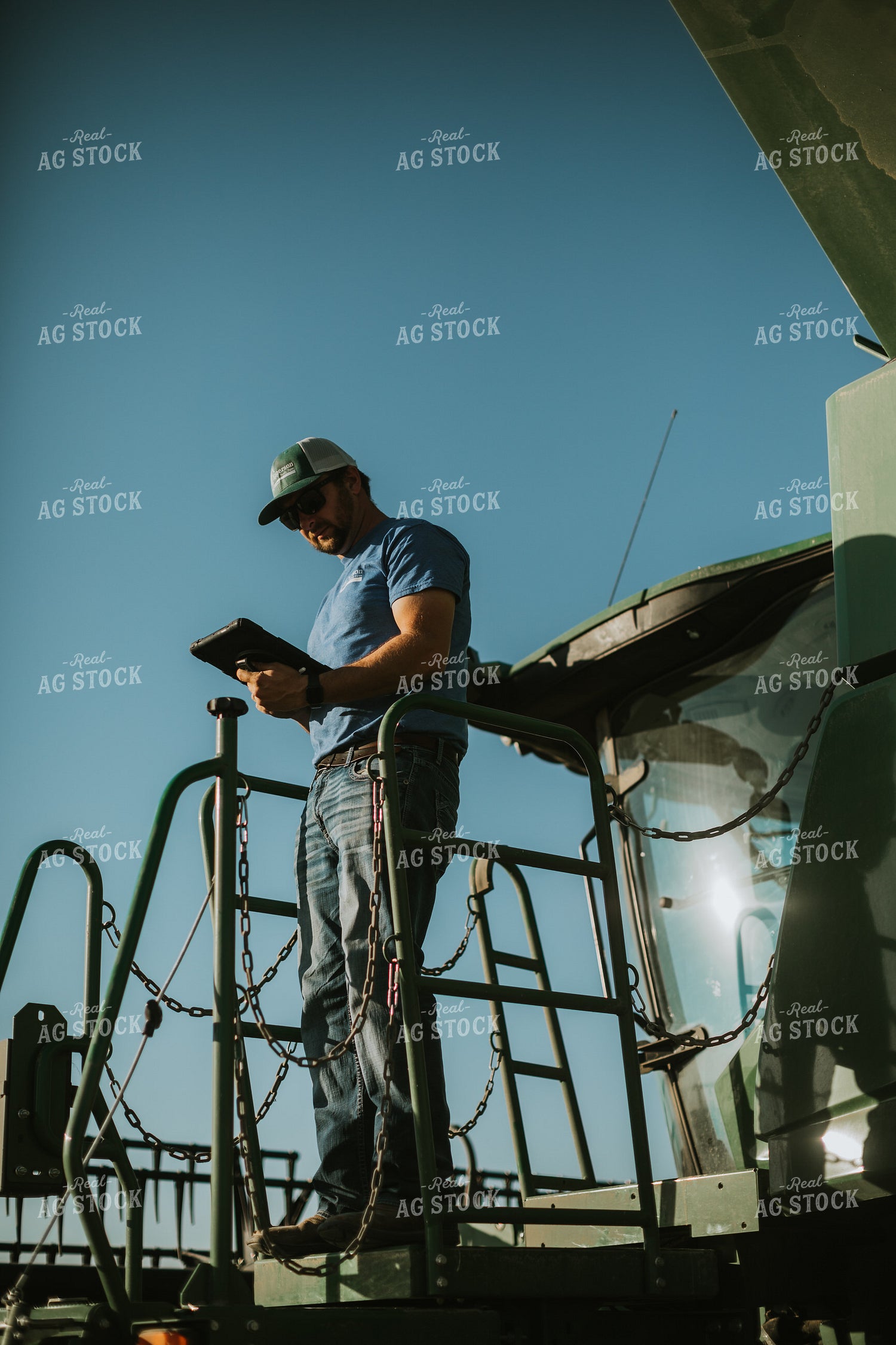 Farmer Exiting Combine 7147