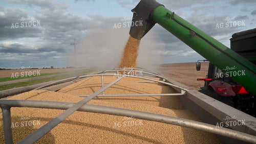 Grain Cart Unloading into Semi - 490