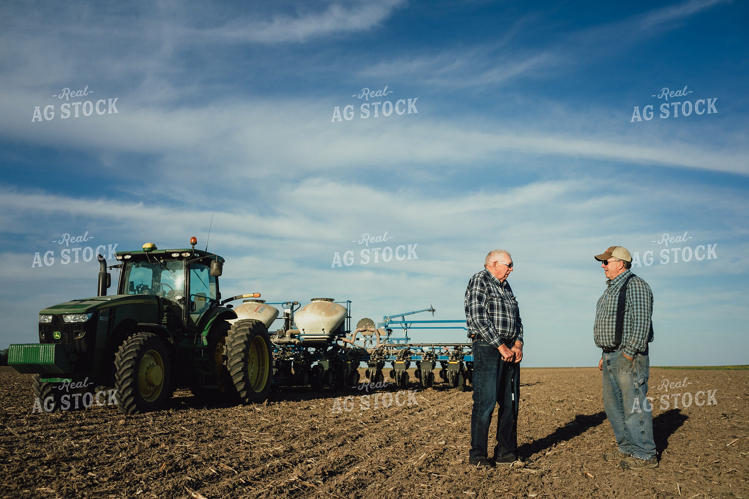 2 Generations of Farmers in Field at Planting 4227