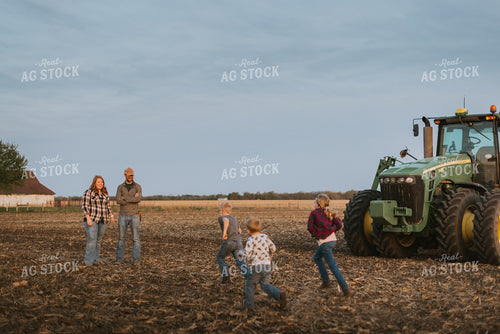 Farm Family in Field by Planter 8242