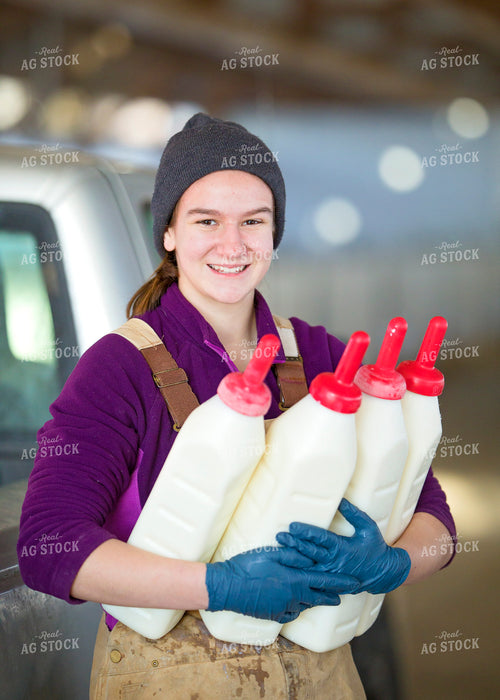 Farm Kid with Milk Bottles 55154