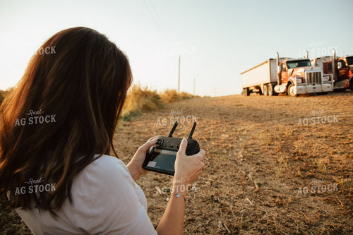 Female Farmer Flying Drone 268084
