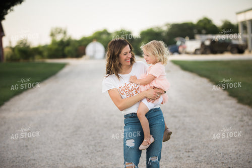 Mother and Daughter on Farm 5952